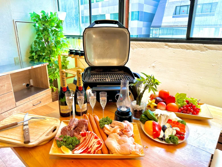 渋谷ガーデンパティオでのBBQパーティーの様子