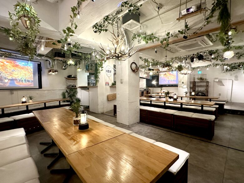 渋谷の貸切でパーティールームをお探しなら「渋谷ガーデンパティオ」がおすすめ!広々とした空間でゆったりと貸切を楽しめます♪貸切でのご利用で音響機器やマイク・プロジェクター・カラオケ・ゲーム機などが「無料」でご利用いただけます!